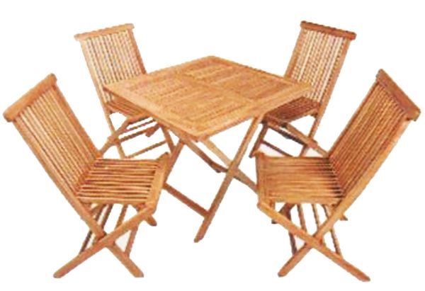 Picture of Test No Order - BALI Outdoor Solid Teak Wood D80 Square 3PC/5PC Dining Set