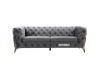 Picture of Test No Order - VIGO 3/2/1 Seater Chesterfield Tufted Velvet Fabric Sofa Range (Grey)