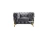 Picture of Test No Order - VIGO 3/2/1 Seater Chesterfield Tufted Velvet Fabric Sofa Range (Grey)