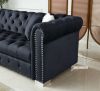 Picture of Test No Order - EDITH GOODWILL Sectional Chesterfield Tufted Velvet Sofa (Black)