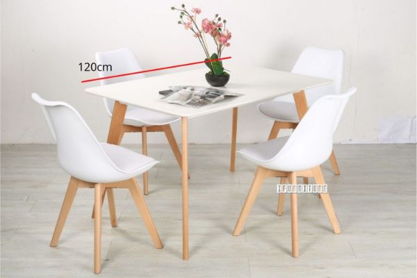 Picture of Test No Order - EFRON 5PC Dining Set (White) - 1.2M Table