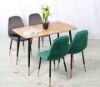 Picture of Test No Order - BIJOK 120/140 5PC Dining Set (Oak Finish Table & Green Velvet Chairs)