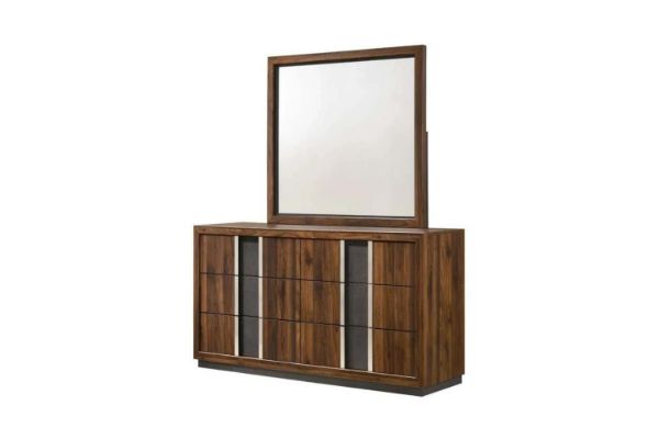 Picture of Test No Order - SANDRA 6 DRW Dressing Table with Mirror (Walnut Colour)