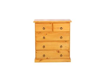 Picture of Test No Order - CANNINGTON Solid NZ Pine 5-Drawer Tallboy (Maple Colour)