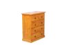 Picture of Test No Order - CANNINGTON Solid NZ Pine 5-Drawer Tallboy (Maple Colour)