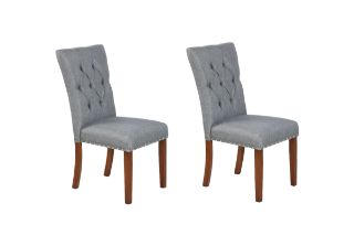 Picture of Test No Order - SOMMERFORD Tufted Fabric Upholstered Dining Chair (Dark Grey) - Set of 2 