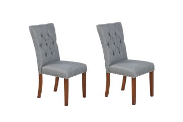 Picture of Test No Order - SOMMERFORD Tufted Fabric Upholstered Dining Chair (Dark Grey) - Set of 2 