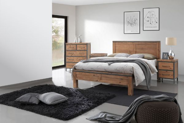 Picture of Test No Order - KANSAS Bedroom Combo in Queen Size (Acacia Wood) - 4PC Combo