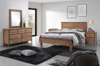 Picture of Test No Order - KANSAS Bedroom Combo in Queen Size (Acacia Wood) - 5PC Combo