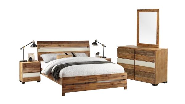 Picture of Test No Order - LEAMAN Bedroom Combo in Queen Size (Acacia Wood) - 5PC