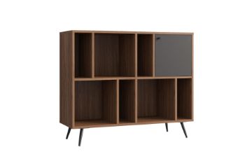 Picture of Test No Order - RIO 118cmx98cm Bookcase Solid Lacquer (Real Dark Walnut Veneer)