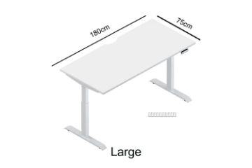 Picture of Test No Order - UP1  150/160/180 HEIGHT ADJUSTABLE STRAIGHT DESK *WHITE TOP WHITE BASE - 180 Top 605-1245mm Adjustable