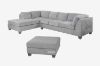 Picture of Test No Order - NEWTON Fabric Sectional Sofa (Light Grey) - Facing Left with Ottoman