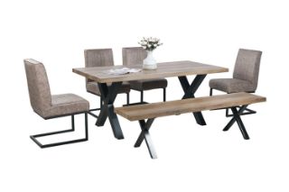 Picture of Test No Order - GALLOP Dining Set - 4 Dining Chairs (Without Arms) +1 Dining Bench + 1 Dining Table