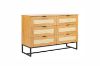 Picture of Test No Order - SAILOR 6 Drawer Chest with Rattan Design (Oak Colour)