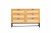 Picture of Test No Order - SAILOR 6 Drawer Chest with Rattan Design (Oak Colour)