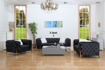 Picture of Test No Order - MANCHESTER Sofa (Black)- 3 Seat