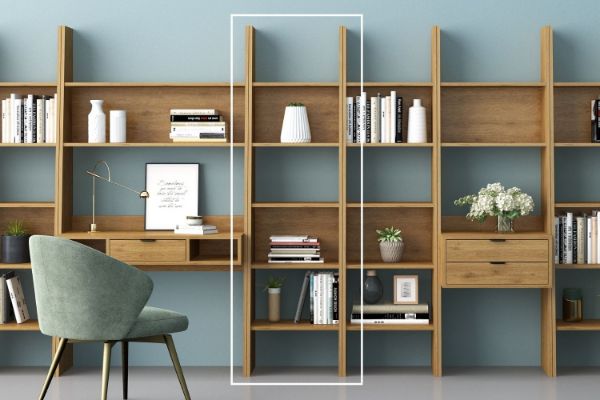 Picture of Test No Order - URBAN 200cmx50cm Open Bookshelf Wall System  (Oak Colour)