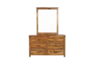 Picture of Test No Order - WOODLAND 6 DRW Dressing Table with Mirror (Rustic Brown)