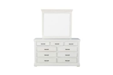 Picture of Test No Order - BICTON 9 DRW Dressing Table with Mirror (White) - Dressing Table + Mirror