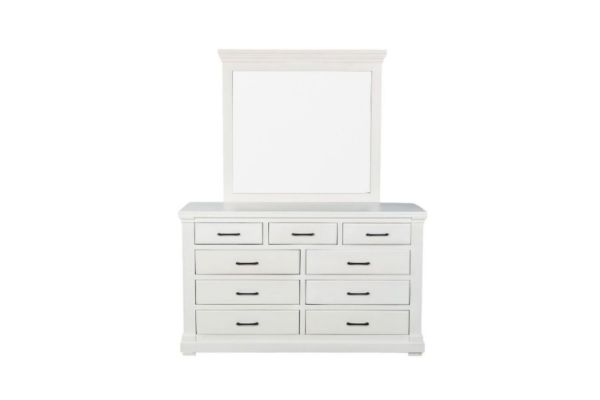 Picture of Test No Order - BICTON 9 DRW Dressing Table with Mirror (White)