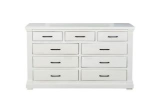 Picture of Test No Order - BICTON 9 DRW Dressing Table with Mirror (White) - Dressing Table