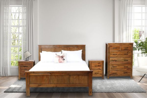 Picture of Test No Order - WOODLAND 4PC/5PC/6PC Bedroom Combo Set in Queen Size (Rustic Brown)