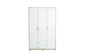 Picture of Test No Order - DUBLIN 3 DOOR 2 DRW Wardrobe (White + Oak Colour)