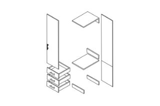 Picture of Test No Order - BESTA Wall Solution Modular Wardrobe - Part D (White Colour)