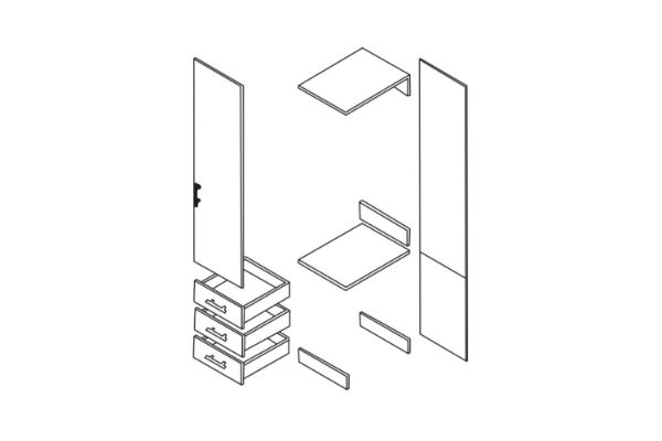 Picture of Test No Order - BESTA Wall Solution Modular Wardrobe - Part D (White Colour)