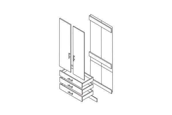 Picture of Test No Order - BESTA Wall Solution Modular Wardrobe - Part H (White Colour)