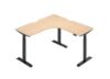 Picture of Test No Order - UP1 150/160 L-SHAPE Adjustable Height Desk (Oak Top Black Base)