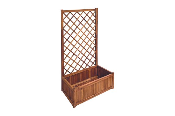 Picture of Test No Order - BISTRO Outdoor Wooden Flower Pot with Trellis (Medium) (80x38x150)