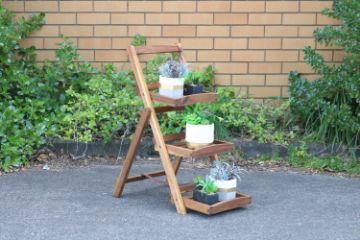 Picture of Test No Order - BISTRO 3 Tier Outdoor Wooden Pot Stand/Shelf (65x40x80)