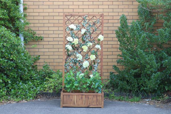 Picture of Test No Order - BISTRO Outdoor Acacia Wood Flower Pot with Trellis (Large) (80x38x180)