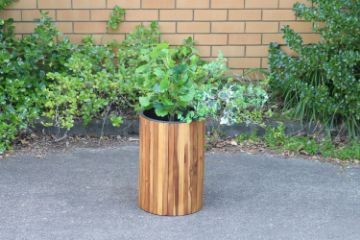 Picture of Test No Order - BISTRO Outdoor Round Wooden Pot/Planter (34x34x50)