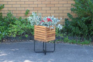 Picture of Test No Order - BISTRO Outdoor Square Wooden Pot/Planter with Steel Legs (32x32x60)