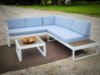 Picture of Test No Order - BELMOND Aluminum Sectional Outdoor Sofa Set (Light Grey Cushions + White Frame)