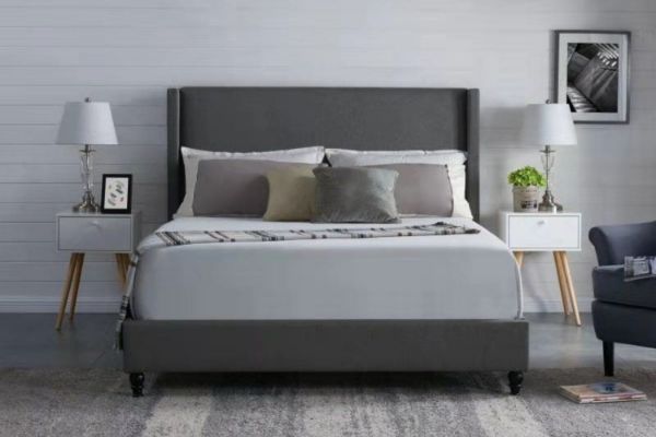 Picture of Test No Order - POOLE Double/Queen Size Bed Frame (Dark Grey)