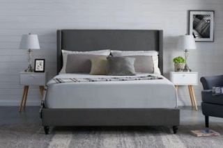 Picture of Test No Order - POOLE Bed Frame (Dark grey) - Double