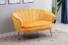 Picture of Test No Order - EVELYN Curved Flared Velvet Love Seat (Yellow)