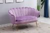 Picture of Test No Order - EVELYN Curved Flared Velvet Love Seat (Violet/Purple)