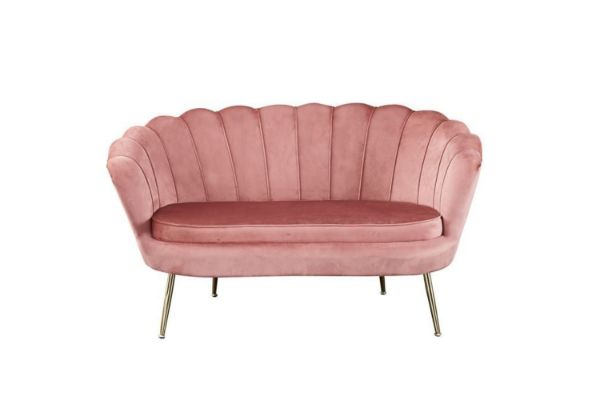 Picture of Test No Order - EVELYN Curved Flared Velvet Love Seat (Pink)