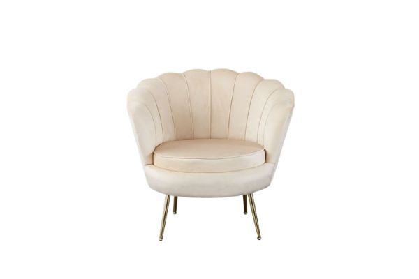 Picture of Test No Order - EVELYN Curved Flared Accent Velvet Chair (Beige)