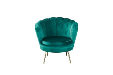 Picture of Test No Order - EVELYN Curved Flared Accent Velvet Chair (Green)