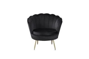 Picture of Test No Order - EVELYN Curved Flared Accent Velvet Chair (Black)