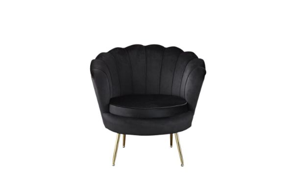 Picture of Test No Order - EVELYN Curved Flared Accent Velvet Chair (Black)