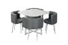 Picture of Test No Order - FREEMAN Space Saver 5PC Dining Set (White Table + Grey Chairs)