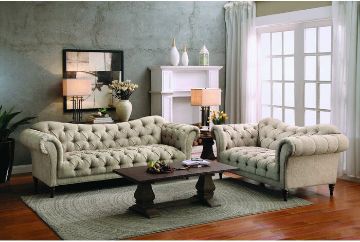 Picture of Test No Order - MARSALA 3/2/1 Seater Chesterfield Tufted Fabric Sofa Range