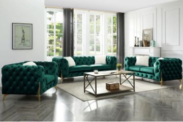 Picture of Test No Order - VIGO 3/2/1 Seater Chesterfield Velvet Tufted Sofa Range (Emerald Green)